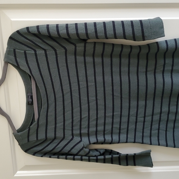 The Limited Womens Small Sweater Dress Green Stripe Long Sleeve - Picture 3 of 8